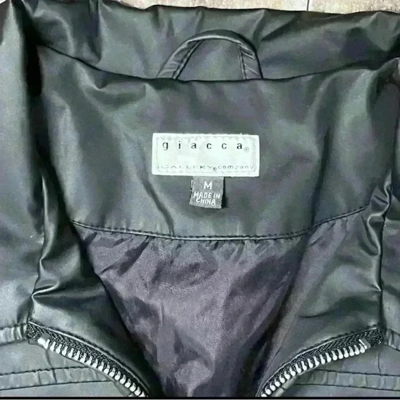 GIACCA A GALLERY COMPANY BLACK JACKET Womens Size M Pockets Zip Coat Fitted Fall - Picture 5 of 7